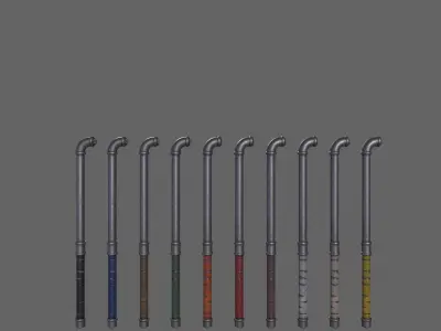 PBR Pipe Weapon V1 Low-poly 3D model
