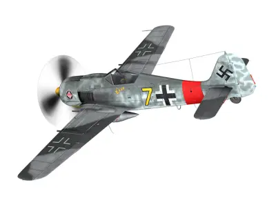 Focke Wulf - FW190 A8 - Yellow 7 3D model
