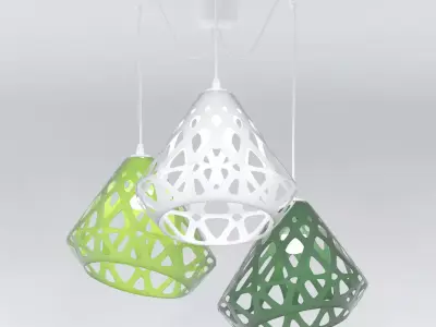 Three-colored chandelier ZAHA LIGHT Free 3D model