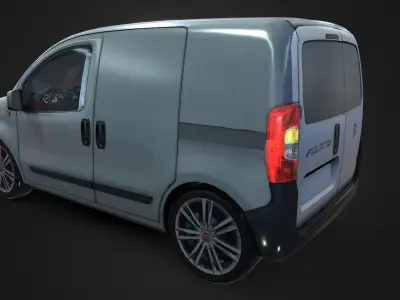 Fiat Fiorino Commercial Van and Interior Low-poly 3D model