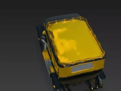 Classic Antique Limousine Black Yellow Vehicle 3d model Low-poly 3D model