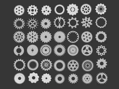 Gears kitbash Low-poly 3D model