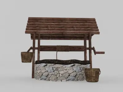 Vintage Well Low-poly 3D model
