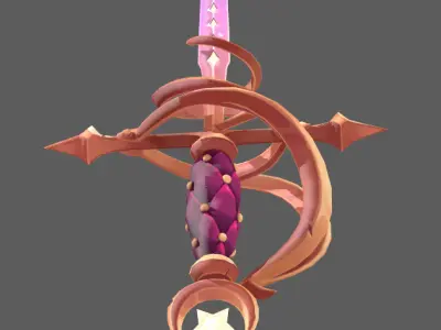 celestial rapier long sword Low-poly 3D model
