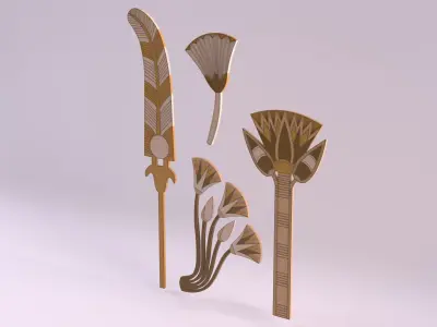 Egyptian Symbols - 033 Low-poly 3D model
