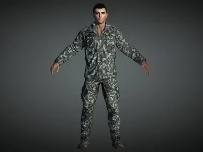 AAA Military Male Character 09 Low-poly 3D model