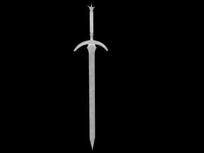 Fantasy Old Sword Low-poly 3D model