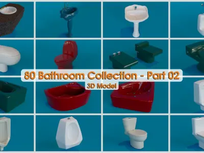 80 Bathroom Collection Part 02 Low-poly 3D model
