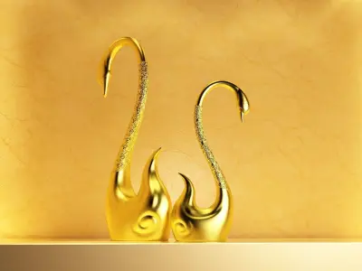 Swan lovely magnet refrigerator sculpture press 3D model