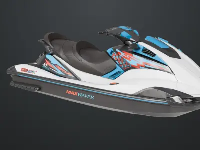 Jet Ski 01 White Generic All PBR Unity UE Textures 3D model