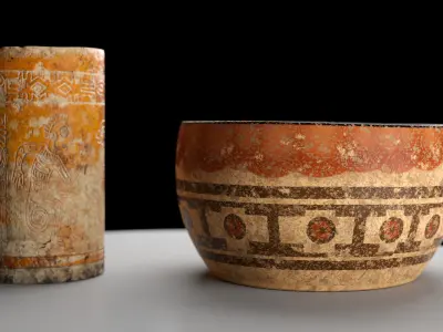 Ancient Clay Pots Low Poly PBR Low-poly 3D model