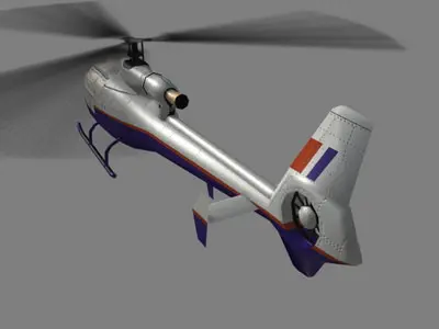 Gazelle V3 Helicopter Low-poly 3D model