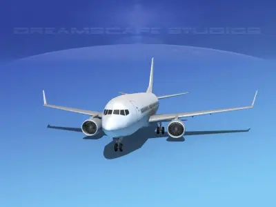 Boeing 737-300 LP SS Low-poly 3D model