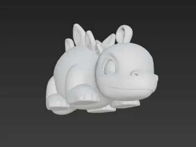 Sleeping Cute Stegosaurus 3D Printable Dinosaur Keychain Model 3D print model
