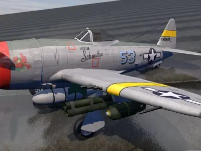 Republic P-47D-25 Thunderbolt  - Bubbletop 3D model