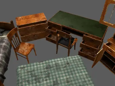 Old Furniture Pack Free low-poly 3D model