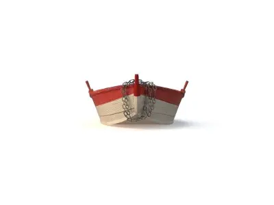 Old Boat Lost At Sea 3D model