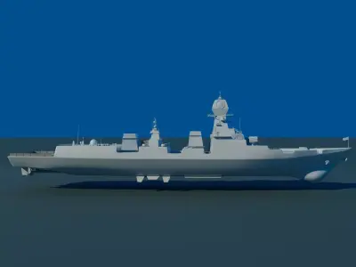 Destroyer Ship 3D print model