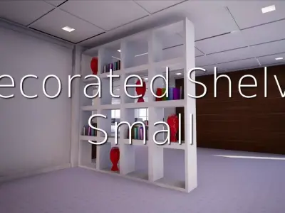 Decorated Shelve Small SHC Quick Office LM Low-poly 3D model