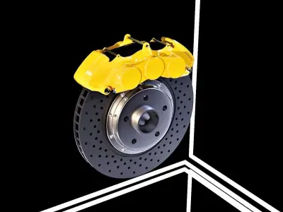 6 piston disc brakes Low-poly 3D model