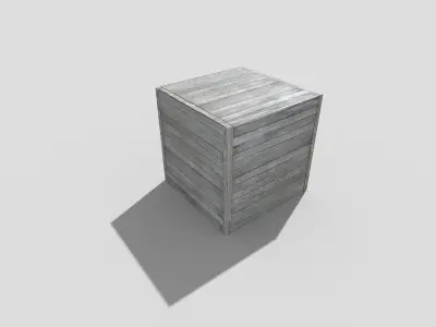 low poly wooden crate Low-poly 3D model 2