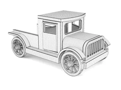 Wooden toy car 18 3D model
