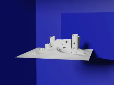 Broken Castle Low-poly 3D model