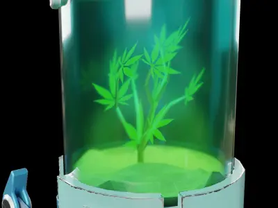 Robot for grow plants Low-poly 3D model