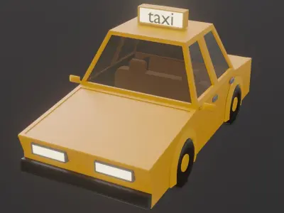 Taxi Car Free low-poly 3D model