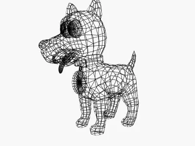 Yellow Dog Low-poly 3D model