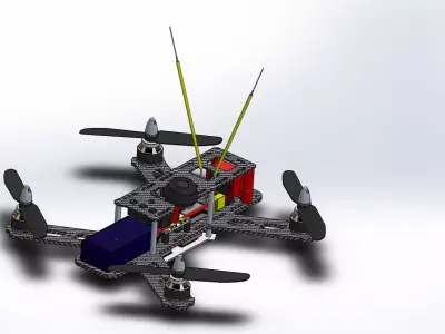 drone with two propellers 3D print model