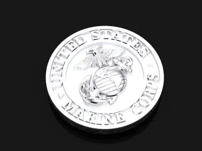 united states marine corps pendant 3D print model
