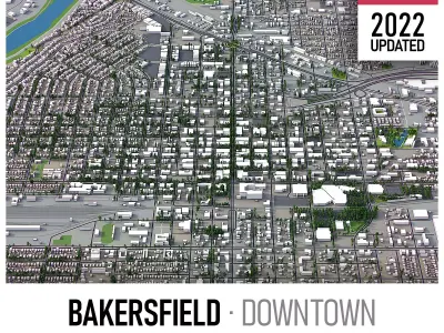 Bakersfield Low-poly 3D model