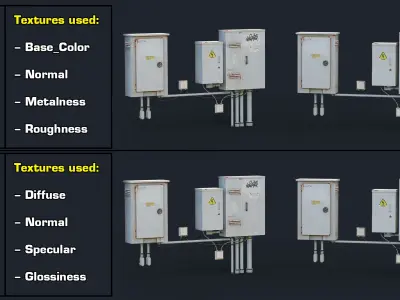 Electrical Box 05 GameReady LODs 3D model