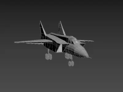 MiG-31 fighter jet Low-poly 3D model
