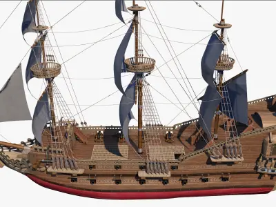 Galeon pirate ship 3D model