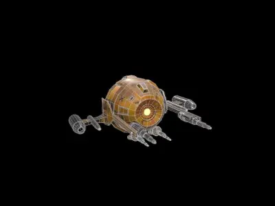 Sci-FI Military Drone - PBR Low-poly 3D model