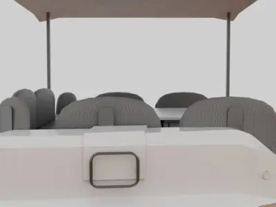 white sunbed Low-poly 3D model