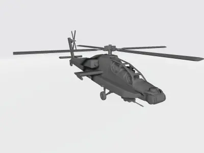 helicopter military ah-64 apache 3D print model