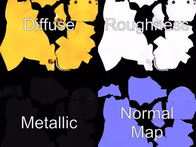 Yellow Dino Plush model pack Low-poly 3D model