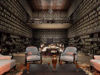 The Forgotten Gothic Victorian Library of Ashenhall 3D model