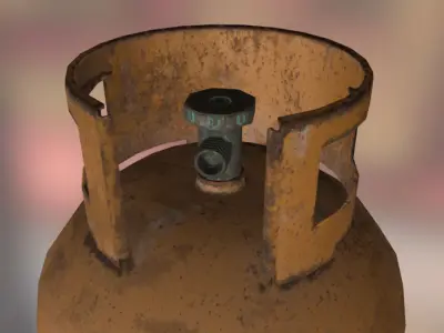 Gas bottle Low-poly 3D model