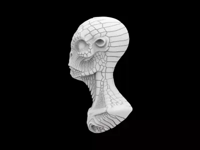 Bust of an alien 3D Print Model 3D print model