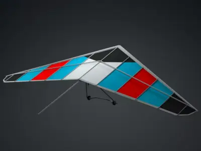 Hand Gliding Low Poly 3D Model Low-poly 3D model