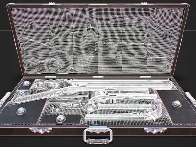 Flintlock Gun Case Low-poly 3D model
