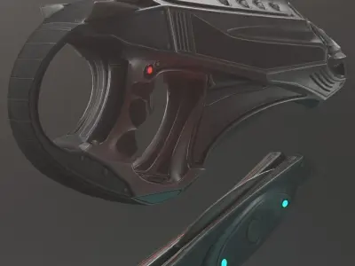 Futuristic Handgun Low-poly 3D model
