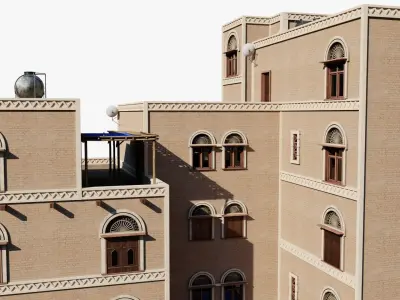Yemen Apartment Block Low-poly 3D model