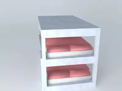 Low Poly Long Range Airliner Bed Free 3D model