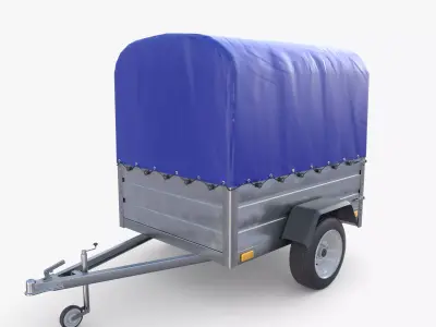 Cargo Trailer v4 Low-poly 3D model