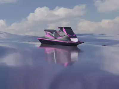Jet ski Low-poly 3D model